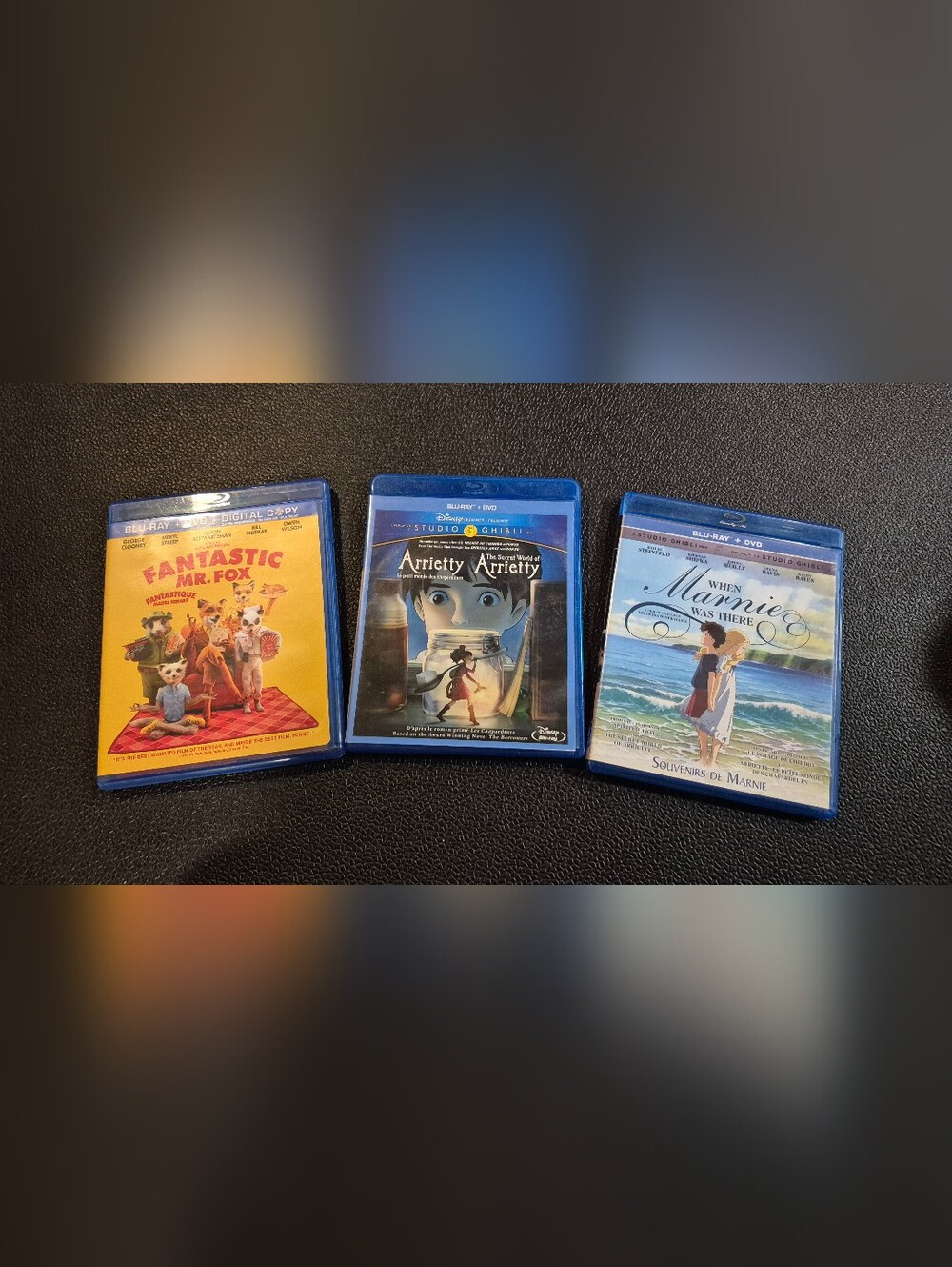 Studio Ghibli Blu Ray DVD Movies Lot. Arriety Marnie Fantastic Fox